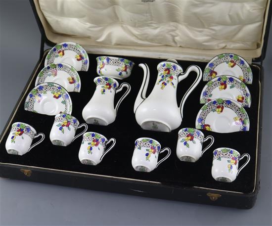 A Royal Doulton cased coffee set tallest 18cm